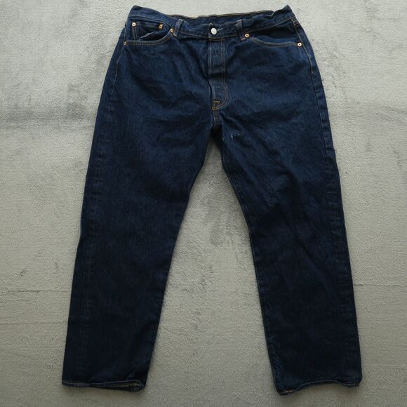 Levi's 501 Jeans Men's Fits 38x30 (Size 40x32) Blue Original Straight Denim Dark - Picture 1 of 16